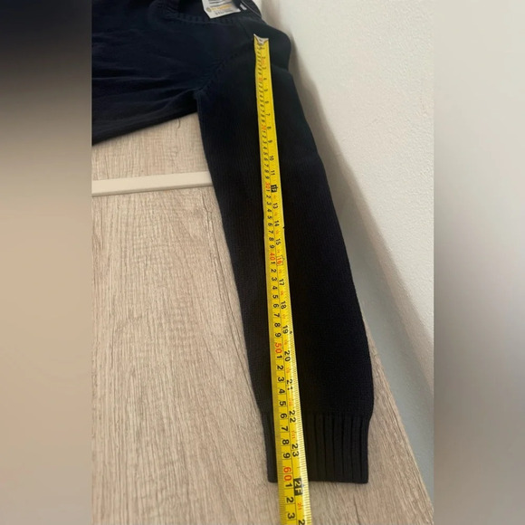 Lands End Girls Navy Ribbed Fisherman Knit Classic Sweater NWT Size M 10/12 - Picture 4 of 8